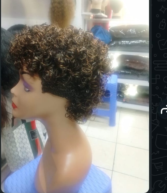 Short Curl Hair with Side Lines