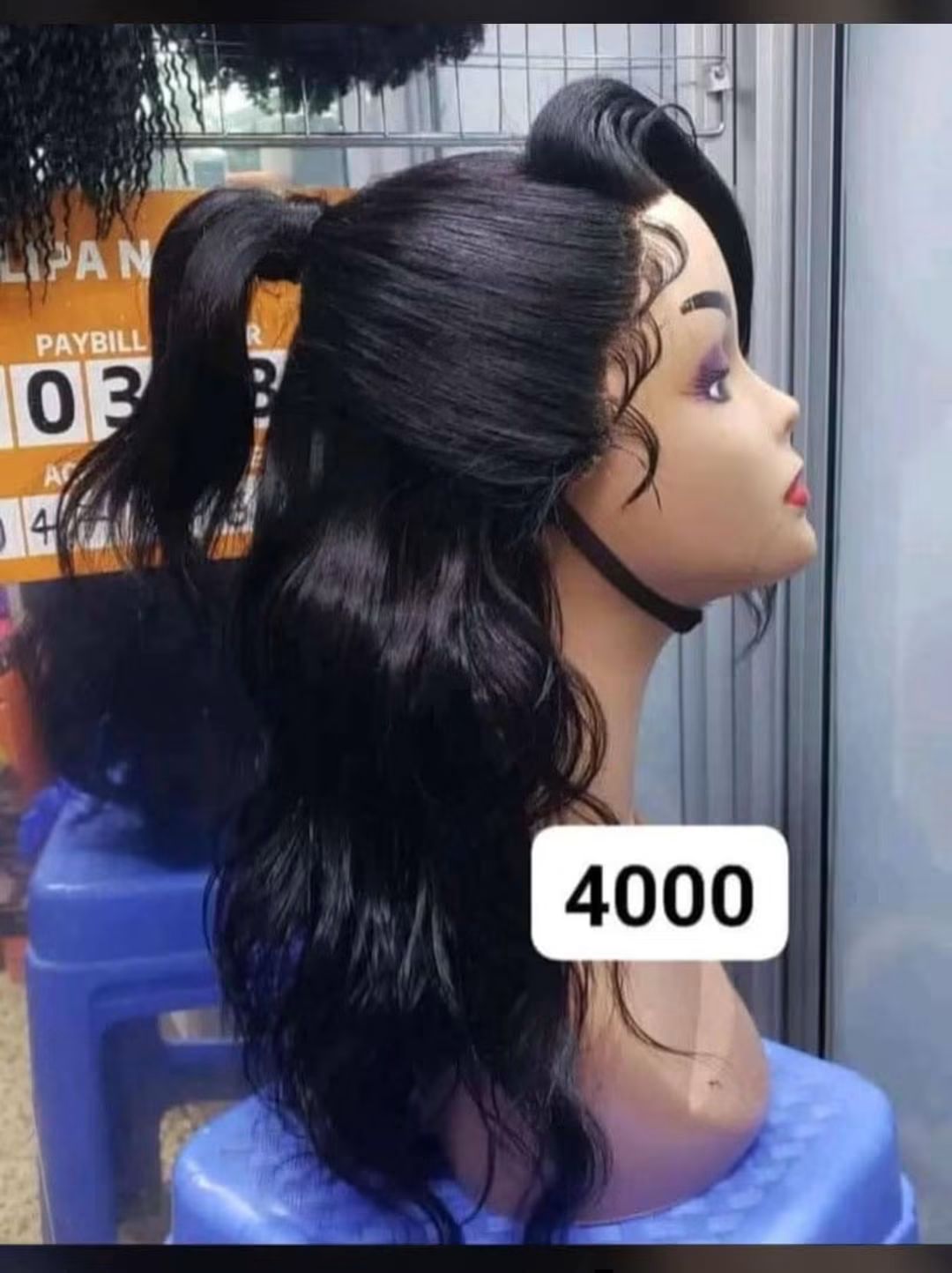 Straight Half-Up Ponytail Lace Wig